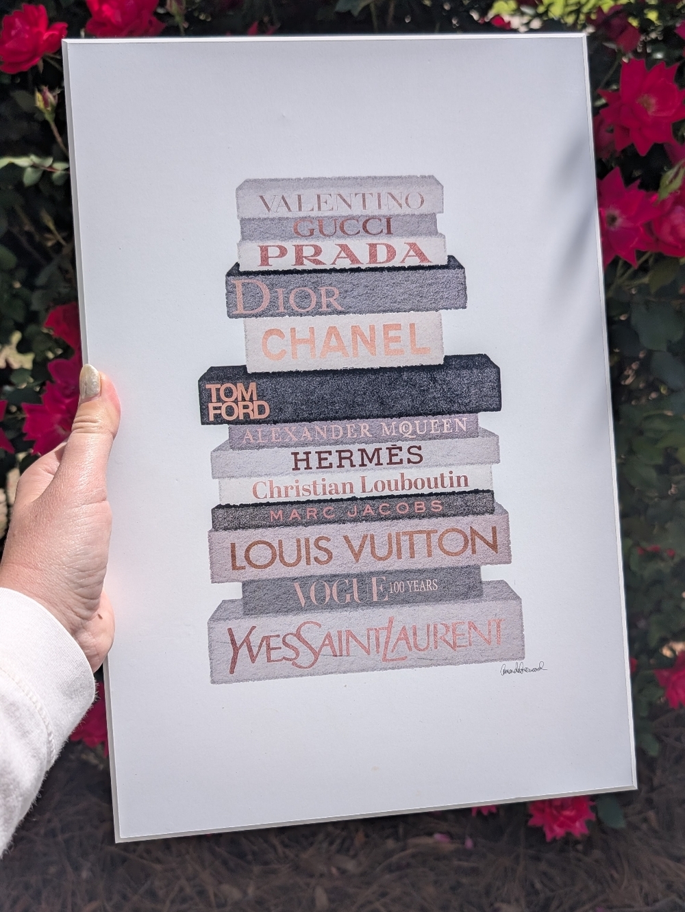 Stupell Wall Art Prada Print Books Home Boho Decoration
